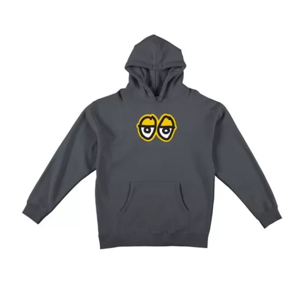 Bestsellers Krooked. Eyes Hoodie. Charcoal / Yellow.** Best Sale