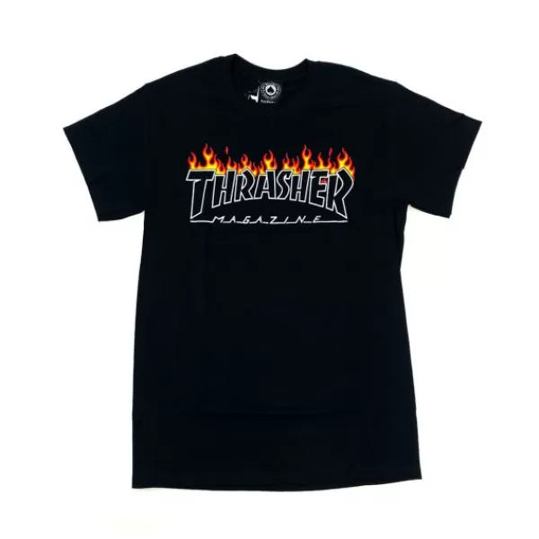 Best-Selling Thrasher. Scorched T Shirt. Black.** Cheap