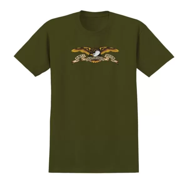 Exquisite Gifts Anti-Hero. Eagle Youth T-Shirt. Military Green.** Best Sale