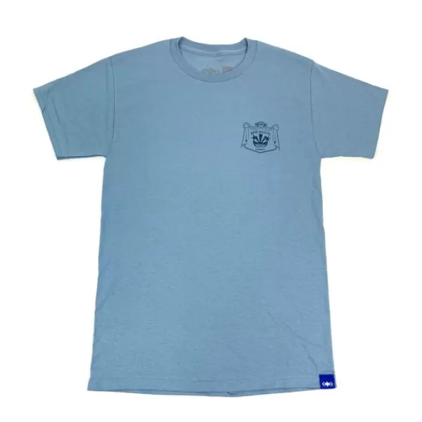 Gift Selection 808 Skate. Crest T Shirt. Grey/Blue.** Cheap