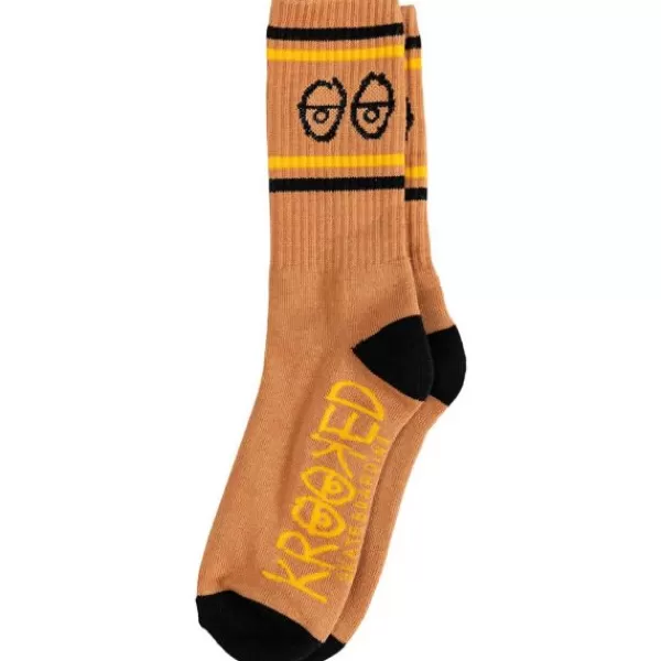 Hot Sale Krooked. Eyes Sock. Brown/ Gold.** Sale