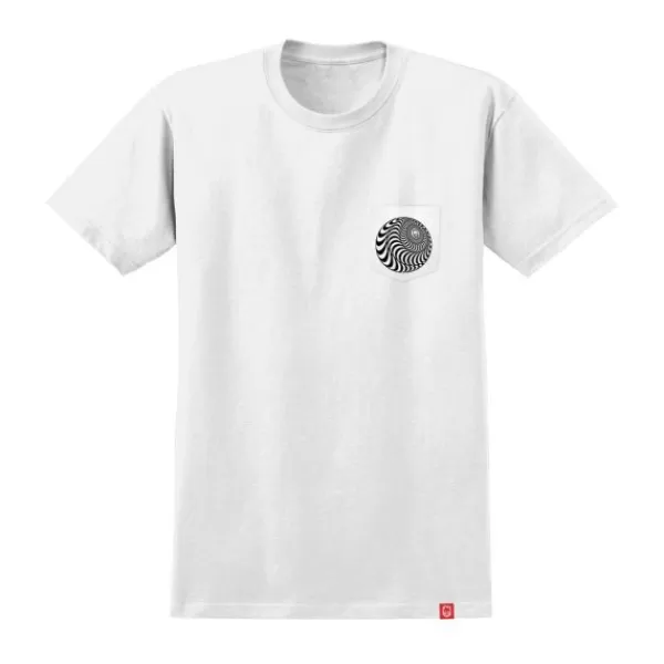 Hot Sale Spitfire. Skewed Classic Pocket T Shirt. White.** Hot