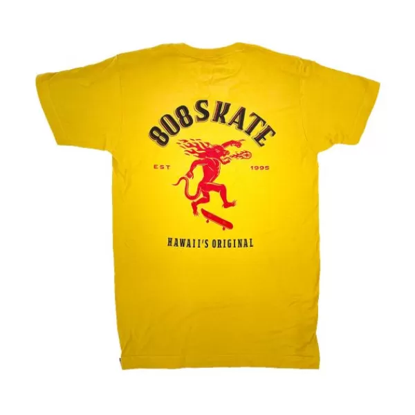 Latest 808 Skate. Fiyah T Shirt. Yellow.** Online