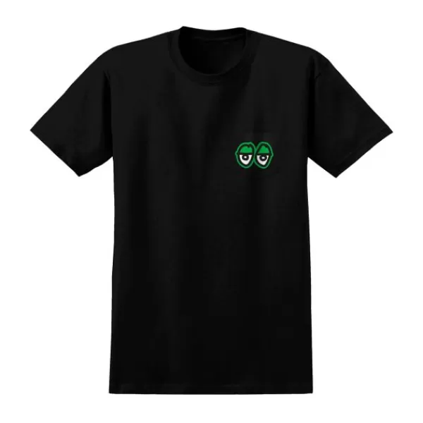 New Threads Krooked. Strait Eyes T-Shirt. Black/Green.** Shop