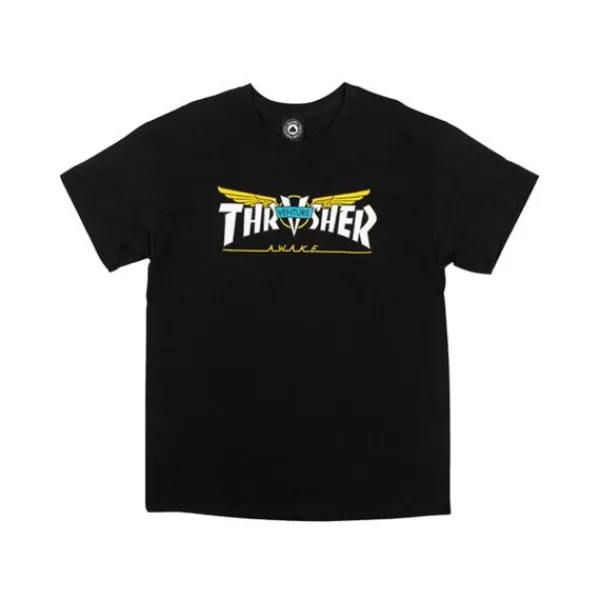 New Threads Thrasher. Venture T Shirt. Black.** Online