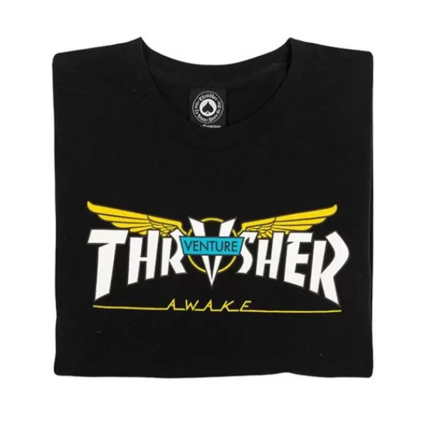 New Threads Thrasher. Venture T Shirt. Black.** Online