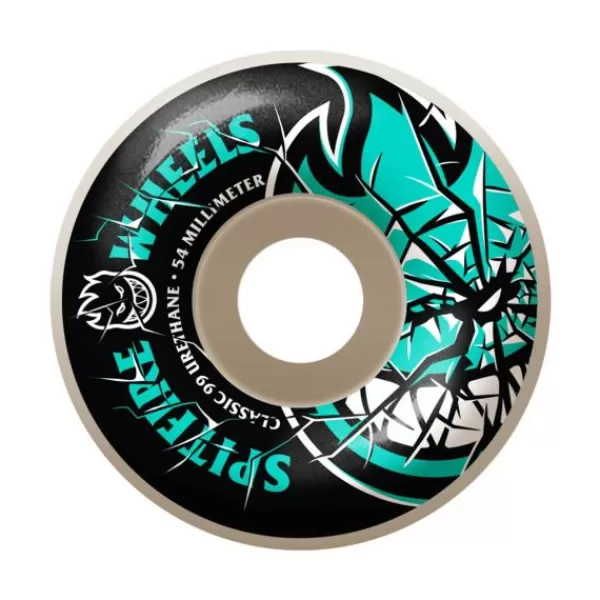 Official Spitfire. 99 Duro Shattered Bighead 54Mm Wheel. White/Aqua.** Cheap