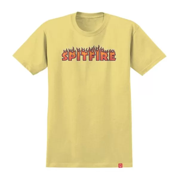 Official Spitfire. Flash Fire Youth T Shirt. Banana/ Red.** Hot