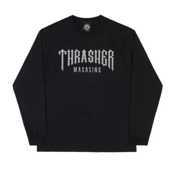 Official Thrasher. Low Logo Longsleeve Shirt. Black.** Discount