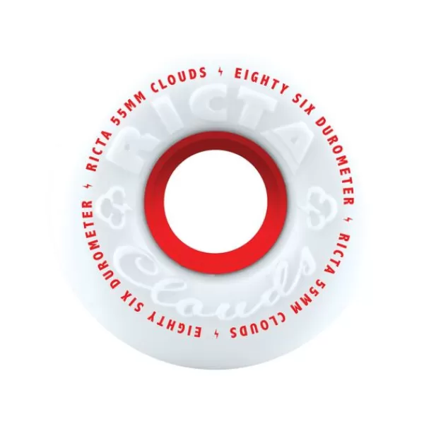 Unique Ricta. Clouds Wheels 55Mm 86A. White/Red.** Flash Sale