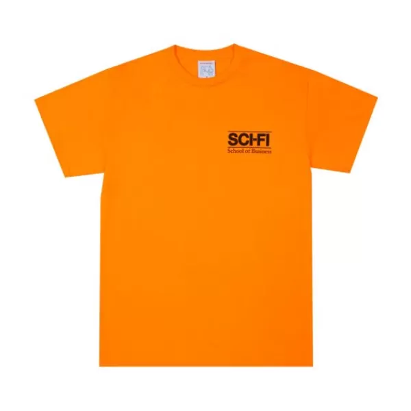 Unique Sci-Fi Fantasy. Buisness School Tee. Safety Orange.** Discount