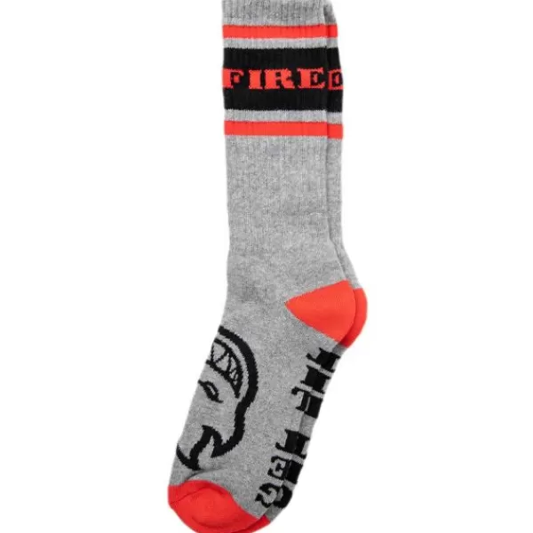 Unique Spitfire. Classic 87 Sock.Heather Grey/Black/Red.** Clearance