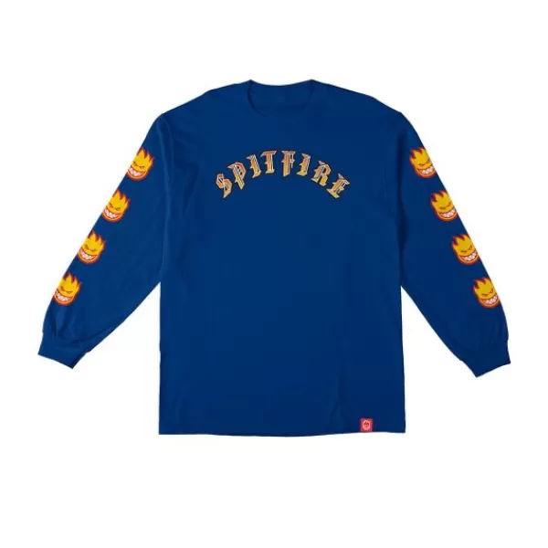 Unique Spitfire. Longsleeve Old E Bighead Fill. Royal Blue.** Clearance