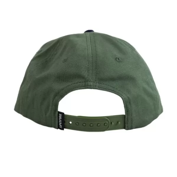 Unique Spitfire. Old E Arch Snapback. Olive/Red.** New