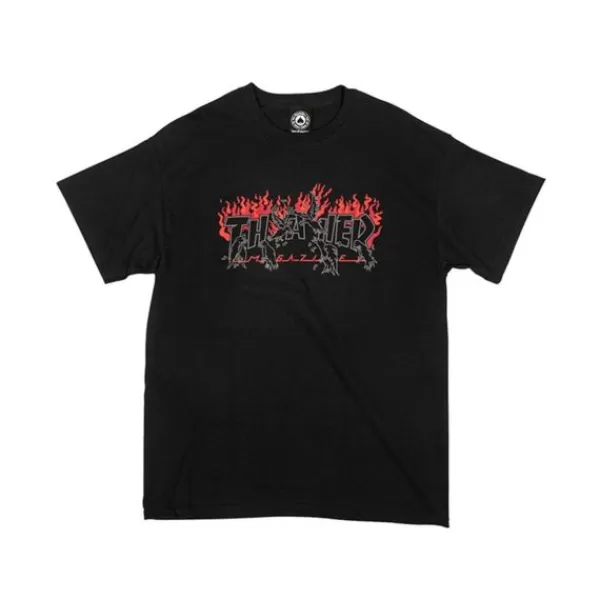 Unique Thrasher. Crows T Shirt. Black.** Flash Sale