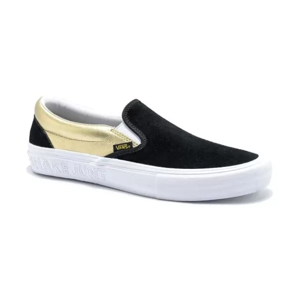 Unique Vans. Slip On Pro. Shake Junt. Black / Gold.** Discount