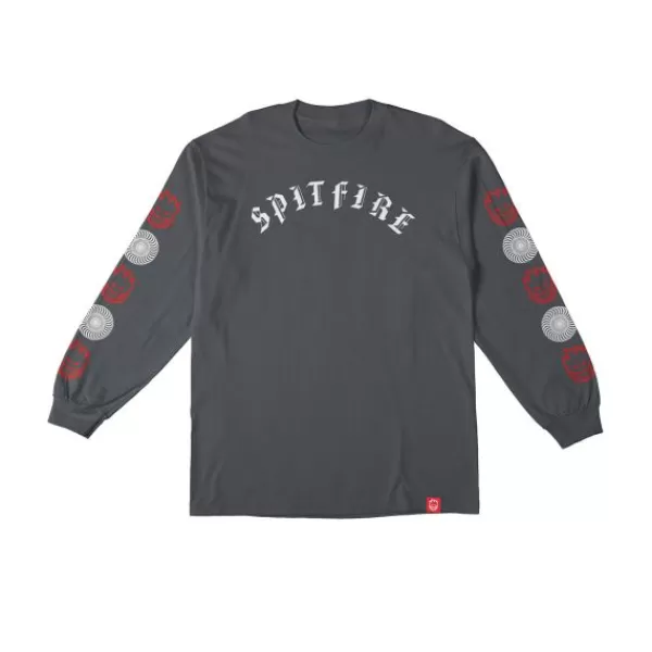 Wholesale Spitfire. Old E Youthlongsleeve T Shirt. Silver/ Charcoal.** Shop